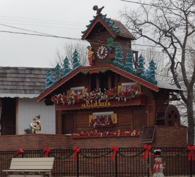 A large cuckoo clock. 