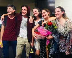 Natalie and the cast of "Body Awareness" on opening night.