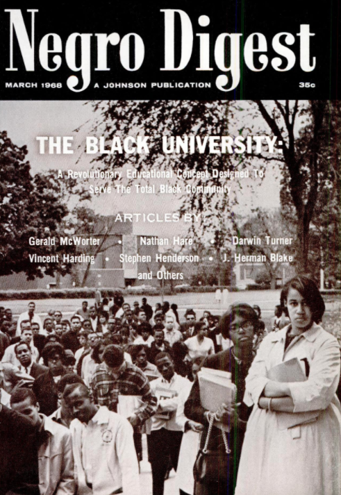 Cover of March 1968 edition of "Negro Digest"